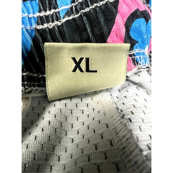 Men's Bravest Studios Multi-Color Floral Black Mesh Drawstring Shorts - XL - Picture 4 of 5